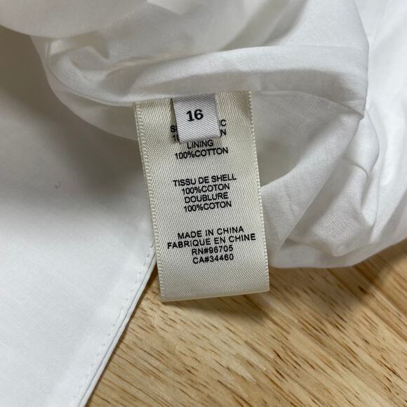 Rebecca Taylor NWOT Smocked Poplin Long Maxi Dress Sleeveless White Size 16 - Picture 9 of 11